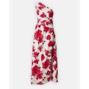 Abercrombie & Fitch Chase One shoulder Cutout floral dress‎ red sz XLP